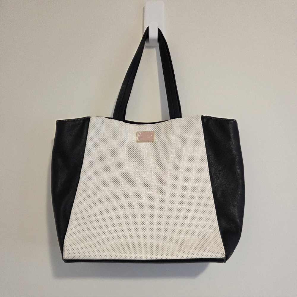 Betsey Johnson White & Black Tote Bag